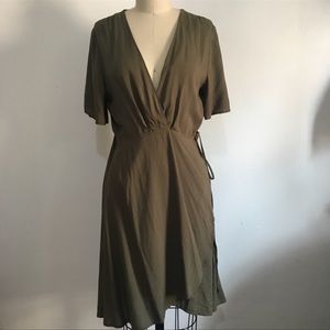 LUSH pleat wrap dress